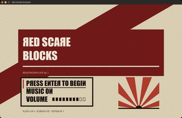 Red Scare Blocks title screen